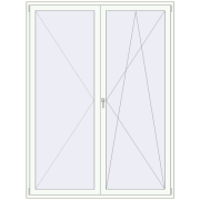 BALCONY DOOR REHAU EURO 60 1800x2400 mm RAL 9016 Traffic white two-sided