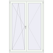 BALCONY DOOR REHAU SYNEGO 1399x2100 mm RAL 9016 Traffic white two-sided