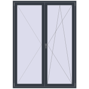 BALCONY DOOR REHAU EURO 70 1600x2200 mm ANTHRACITE_GREY_STRUKTURAL dwustronny