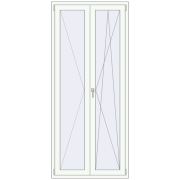 BALCONY DOOR REHAU EURO 60 1000x2300 mm RAL 9016 Traffic white two-sided