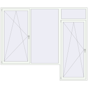 BALCONY DOOR REHAU SYNEGO 2995x2528 mm RAL 9016 Traffic white two-sided