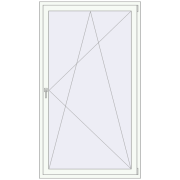 BALCONY DOOR REHAU SYNEGO 1200x2100 mm RAL 9016 Traffic white two-sided
