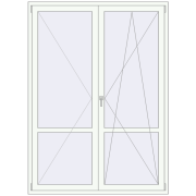 BALCONY DOOR REHAU SYNEGO 1640x2200 mm RAL 9016 Traffic white two-sided