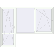 BALCONY DOOR REHAU EURO 70 2800x2100 mm RAL 9016 Traffic white dwustronny