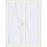BALCONY DOOR REHAU SYNEGO 1600x2100 mm RAL 9016 Traffic white two-sided