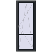 Balcony doors 800x2100 mm BALCONY DOOR REHAU EURO 70 BLACK_COOL_110L-2 two-sided