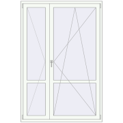 BALCONY DOOR REHAU EURO 70 1420x2100 mm RAL 9016 Traffic white two-sided