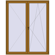 BALCONY DOOR REHAU SYNEGO 1800x2250 mm LIGHT_OAK two-sided