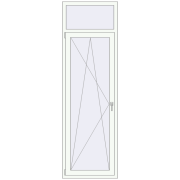 Drzwi balkonowe 750x2400 mm BALCONY DOOR REHAU EURO 70 RAL 9016 Traffic white dwustronny