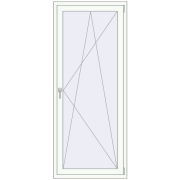 BALCONY DOOR REHAU EURO 70 900x2000 mm RAL 9016 Traffic white two-sided