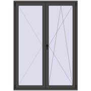 BALCONY DOOR REHAU EURO 70 1500x2100 mm BASALT_GREY two-sided