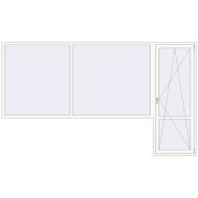 BALCONY DOOR REHAU SYNEGO 3600x2100 mm RAL 9016 Traffic white two-sided