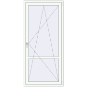 BALCONY DOOR REHAU SYNEGO 950x2050 mm RAL 9016 Traffic white two-sided