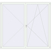 BALCONY DOOR REHAU EURO 70 2580x2400 mm RAL 9016 Traffic white two-sided