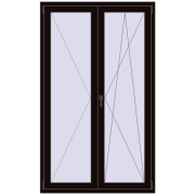 BALCONY DOOR REHAU EURO 70 1200x2000 mm BLACK_BROWN two-sided