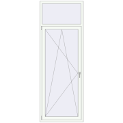 BALCONY DOOR REHAU SYNEGO 900x2500 mm RAL 9016 Traffic white two-sided