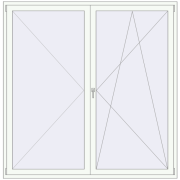 BALCONY DOOR REHAU EURO 70 2100x2100 mm RAL 9016 Traffic white two-sided