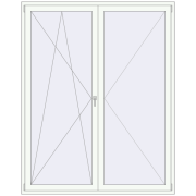 BALCONY DOOR REHAU SYNEGO 1800x2260 mm RAL 9016 Traffic white two-sided