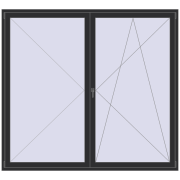 BALCONY DOOR REHAU SYNEGO 2300x2100 mm ANTHRACITE_GREY_GLATT two-sided