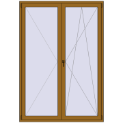 BALCONY DOOR REHAU SYNEGO 1600x2300 mm LIGHT_OAK two-sided