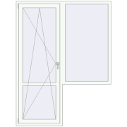 Balcony doors 1600x2100 mm BALCONY DOOR REHAU EURO 70 RAL 9016 Traffic white two-sided