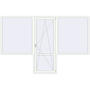 BALCONY DOOR REHAU SYNEGO 3250x2100 mm RAL 9016 Traffic white two-sided
