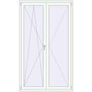 BALCONY DOOR REHAU EURO 70 1285x2210 mm RAL 9016 Traffic white two-sided