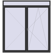 BALCONY DOOR REHAU EURO 70 2240x2430 mm ANTHRACITE_GREY_GLATT two-sided