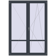 Drzwi balkonowe 1550x2200 mm BALCONY DOOR REHAU EURO 70 ANTHRACITE_GREY_STRUKTURAL dwustronny