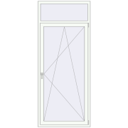 BALCONY DOOR REHAU EURO 70 1000x2400 mm RAL 9016 Traffic white two-sided