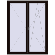 BALCONY DOOR REHAU SYNEGO 1600x2100 mm BLACK_BROWN two-sided