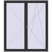 BALCONY DOOR REHAU EURO 70 1950x2250 mm ANTHRACITE_GREY_GLATT two-sided