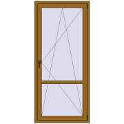 BALCONY DOOR REHAU SYNEGO 900x2000 mm LIGHT_OAK two-sided