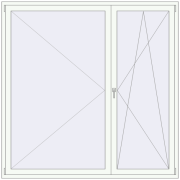 BALCONY DOOR REHAU EURO 70 2100x2100 mm RAL 9016 Traffic white two-sided