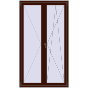 BALCONY DOOR REHAU EURO 70 1200x2100 mm BLACK_CHERRY two-sided
