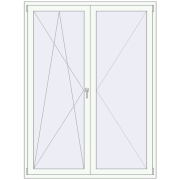 BALCONY DOOR REHAU EURO 70 1600x2050 mm RAL 9016 Traffic white two-sided