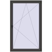 BALCONY DOOR REHAU SYNEGO 1300x2100 mm BASALT_GREY two-sided