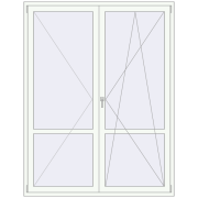 Balcony doors 1700x2200 mm BALCONY DOOR REHAU EURO 70 RAL 9016 Traffic white two-sided