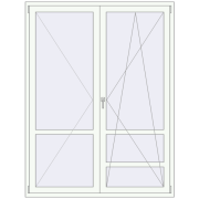 Drzwi balkonowe 1600x2100 mm BALCONY DOOR REHAU EURO 70 RAL 9016 Traffic white dwustronny Drzwi balkonowe 1600x2100 mm BALCONY DOOR REHAU EURO 70 RAL 9016 Traffic white dwustronny