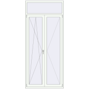 BALCONY DOOR REHAU SYNEGO 1140x2600 mm RAL 9016 Traffic white two-sided