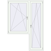BALCONY DOOR REHAU EURO 70 1500x2100 mm RAL 9016 Traffic white two-sided BALCONY DOOR REHAU EURO 70 1500x2100 mm RAL 9016 Traffic white two-sided