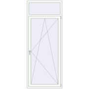 BALCONY DOOR REHAU EURO 70 1000x2500 mm RAL 9016 Traffic white two-sided