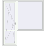 BALCONY DOOR REHAU EURO 70 2000x2200 mm RAL 9016 Traffic white two-sided