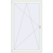 BALCONY DOOR REHAU SYNEGO 1300x2200 mm RAL 9016 Traffic white two-sided