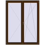 BALCONY DOOR REHAU SYNEGO 1600x2100 mm DARK_OAK two-sided