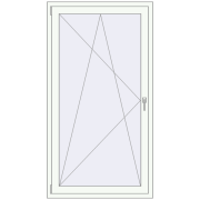 BALCONY DOOR REHAU SYNEGO 1000x1800 mm RAL 9016 Traffic white two-sided