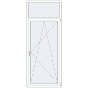 BALCONY DOOR REHAU EURO 70 1000x2500 mm RAL 9016 Traffic white two-sided