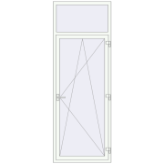 Drzwi balkonowe 900x2500 mm BALCONY DOOR REHAU EURO 70 RAL 9016 Traffic white dwustronny