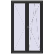 BALCONY DOOR REHAU EURO 70 1200x2000 mm ANTHRACITE_GREY_GLATT two-sided