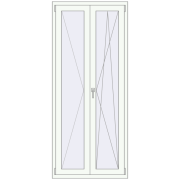 BALCONY DOOR REHAU EURO 70 900x2100 mm RAL 9016 Traffic white two-sided
